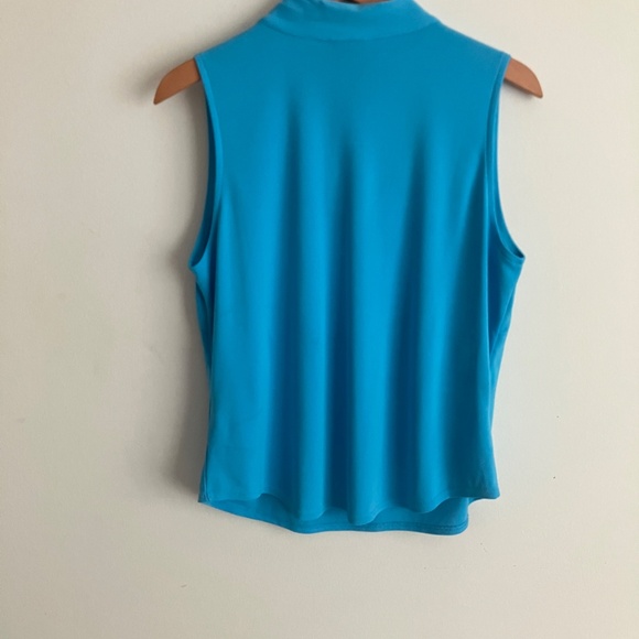 Sleeveless Aqua Top with Neck Tie - Picture 3 of 6